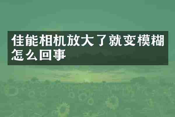 佳能相机放大了就变模糊怎么回事