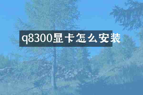 q8300显卡怎么安装