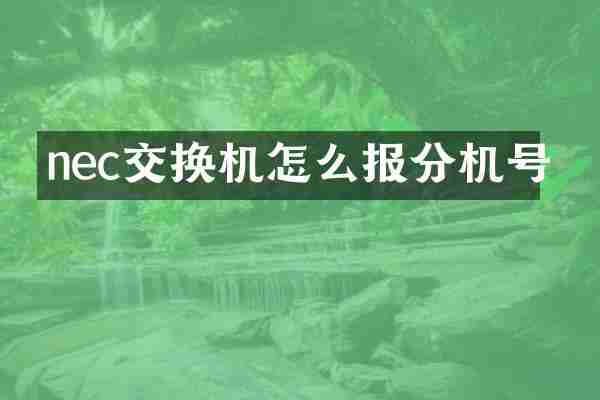 nec交换机怎么报分机号