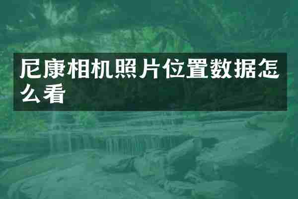 尼康相机照片位置数据怎么看