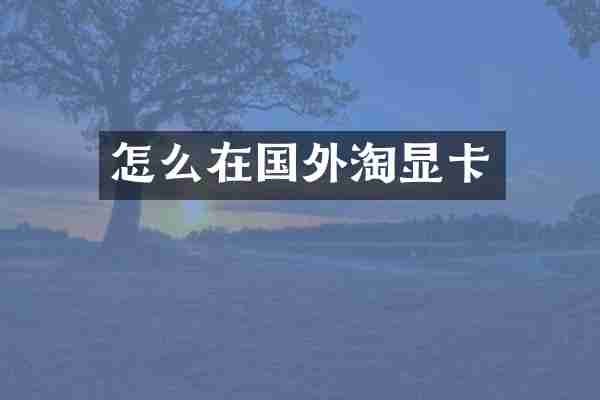 怎么在国外淘显卡