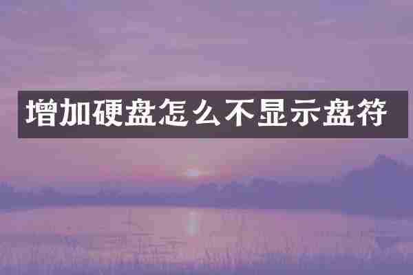 增加硬盘怎么不显示盘符
