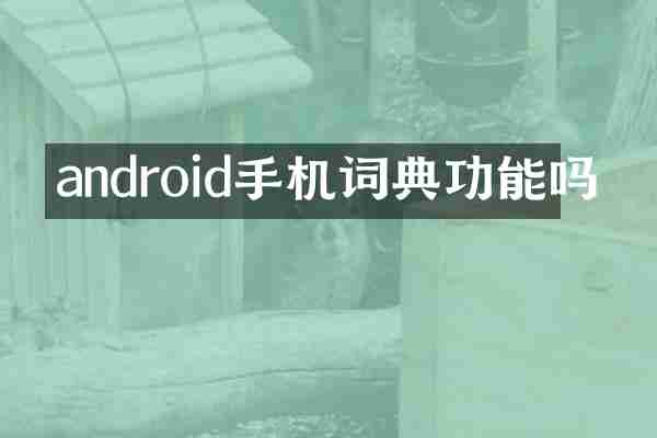 android手机词典功能吗