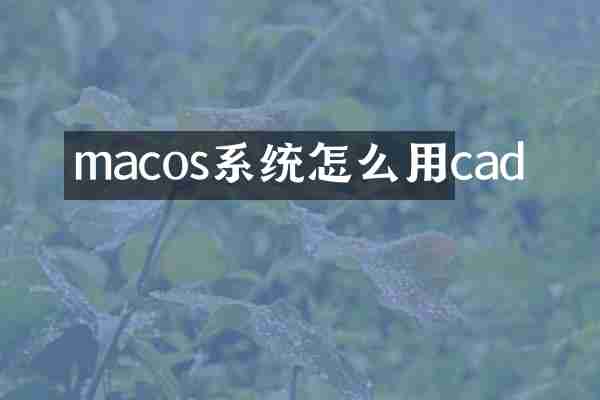 macos系统怎么用cad