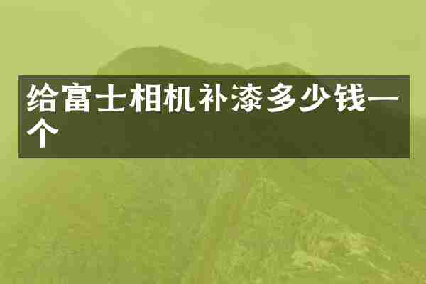给富士相机补漆多少钱一个