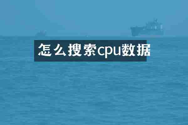 怎么搜索cpu数据