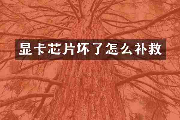 显卡芯片坏了怎么补救