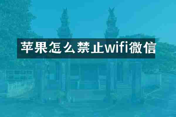 苹果怎么禁止wifi微信