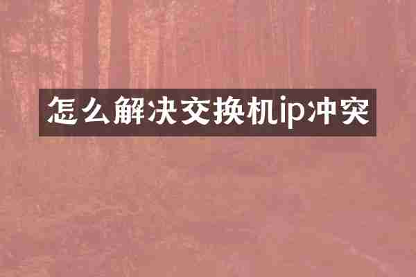 怎么解决交换机ip冲突