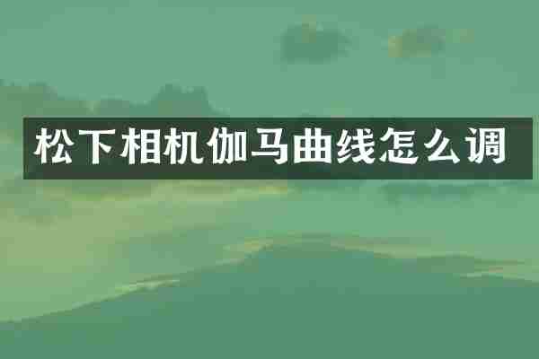 松下相机伽马曲线怎么调