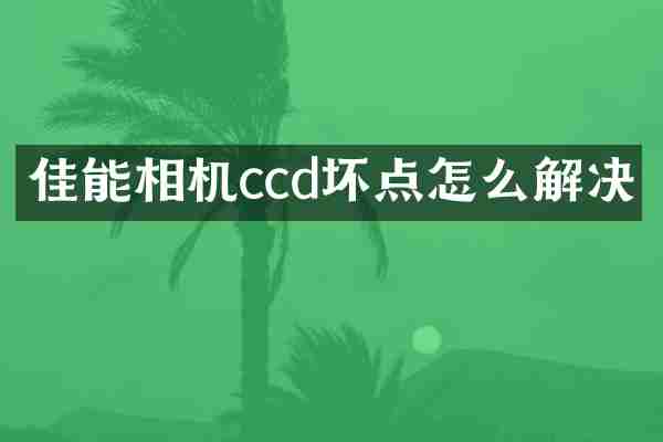 佳能相机ccd坏点怎么解决