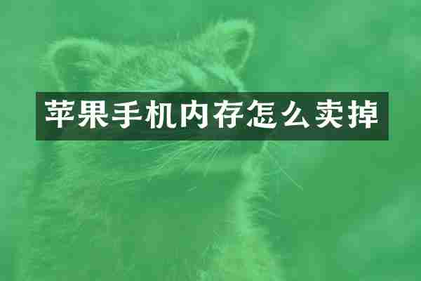 苹果手机内存怎么卖掉