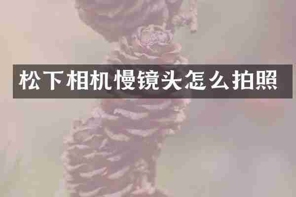 松下相机慢镜头怎么拍照