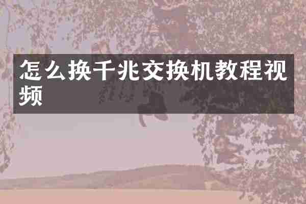 怎么换千兆交换机教程视频
