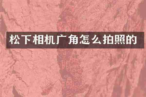 松下相机广角怎么拍照的