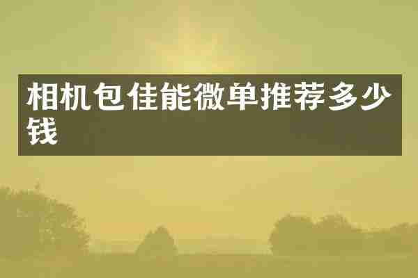 相机包佳能微单推荐多少钱