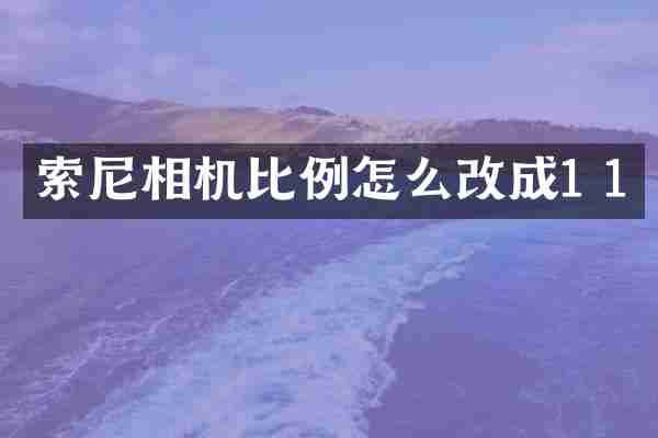 索尼相机比例怎么改成1 1