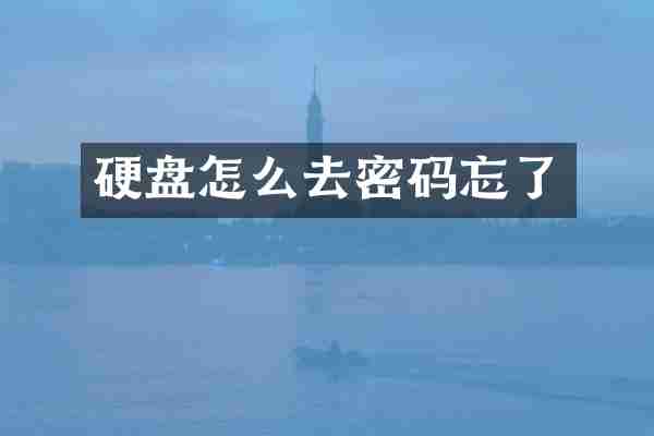 硬盘怎么去密码忘了