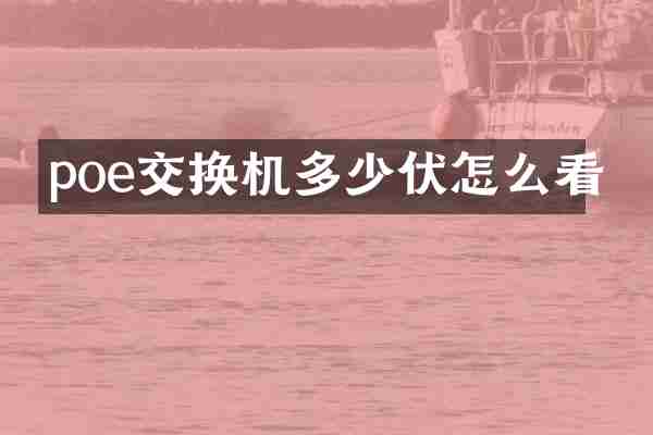 poe交换机多少伏怎么看