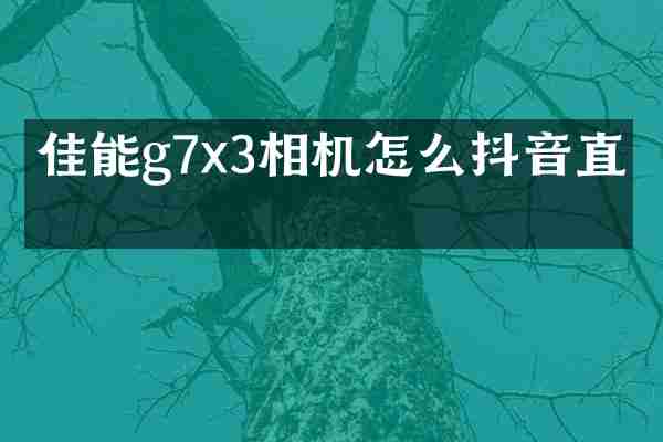 佳能g7x3相机怎么抖音直播
