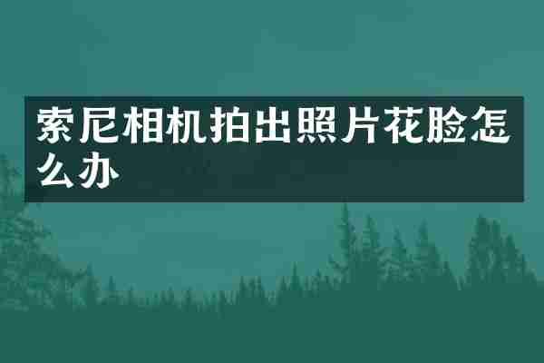 索尼相机拍出照片花脸怎么办