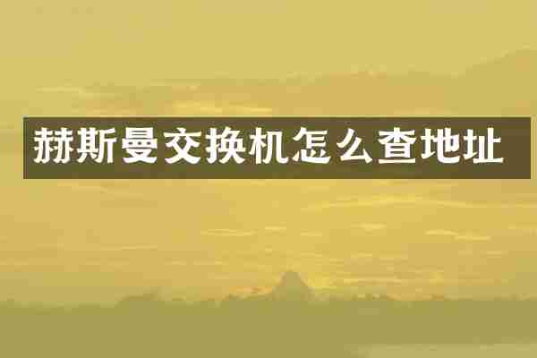 赫斯曼交换机怎么查地址