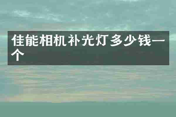 佳能相机补光灯多少钱一个
