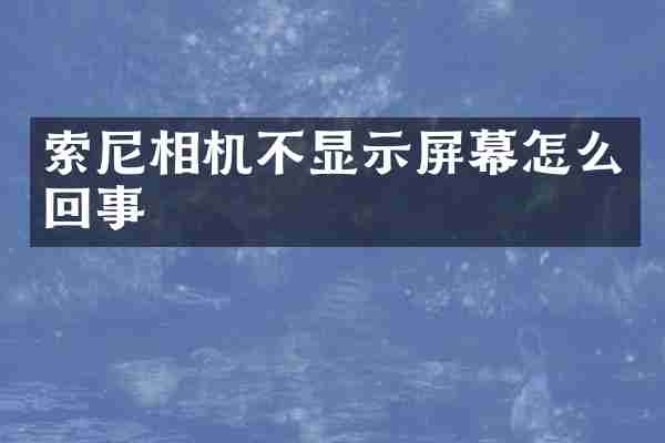 相机不显示屏幕怎么回事
