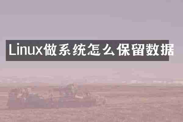 Linux做系统怎么保留数据
