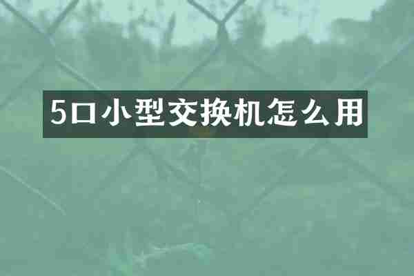 5口小型交换机怎么用