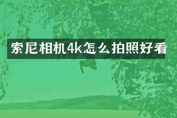 索尼相机4k怎么拍照好看