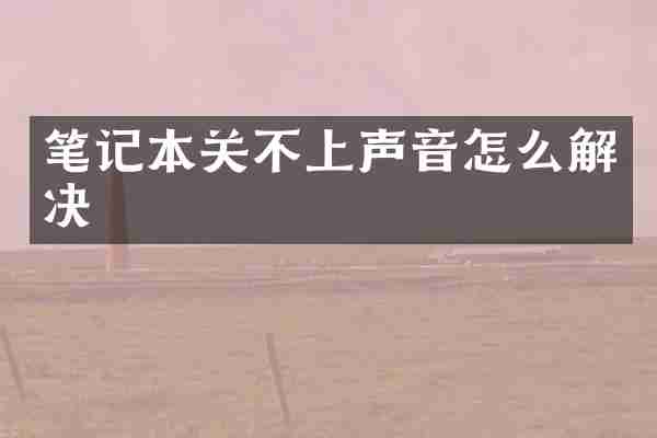 笔记本关不上声音怎么解决