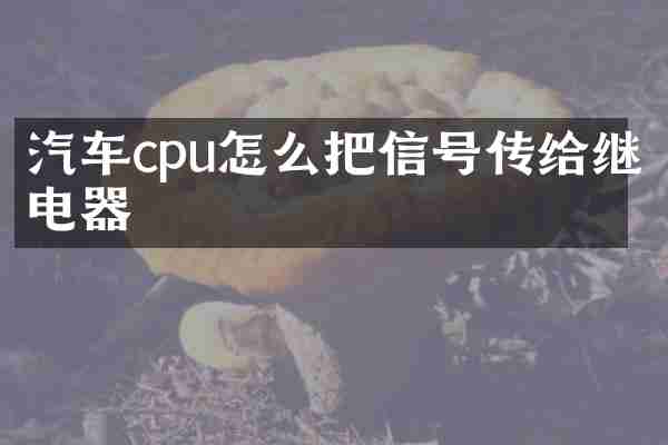 汽车cpu怎么把信号传给继电器