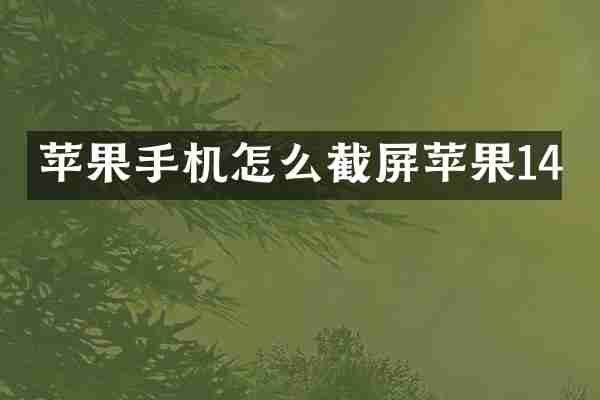 苹果手机怎么截屏苹果14