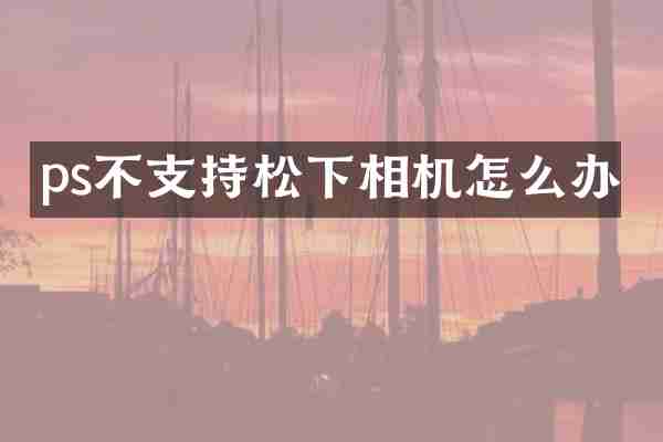 ps不支持松下相机怎么办