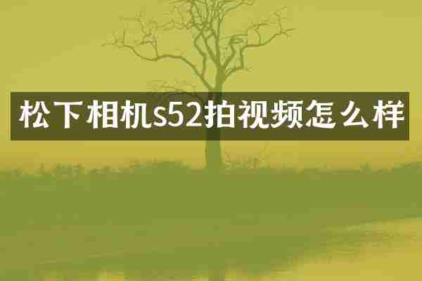 松下相机s52拍视频怎么样