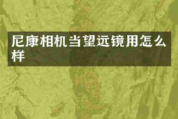 尼康相机当望远镜用怎么样