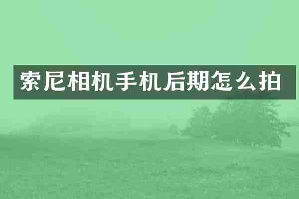 相机手机后期怎么拍