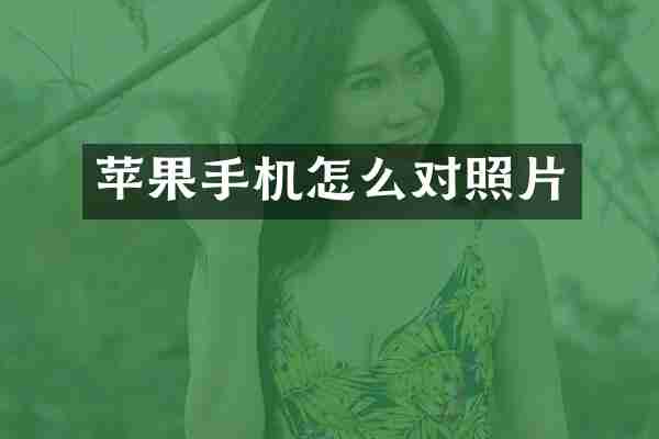 苹果手机怎么对照片