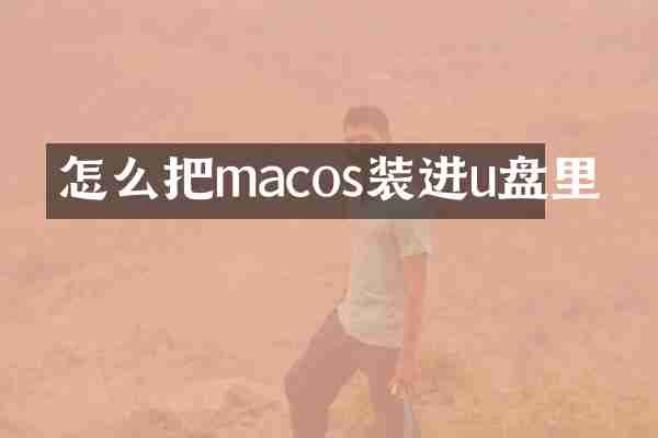 怎么把macos装进u盘里