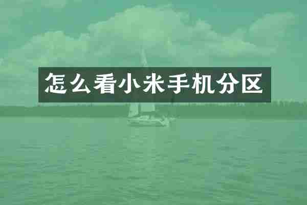 怎么看小米手机分区