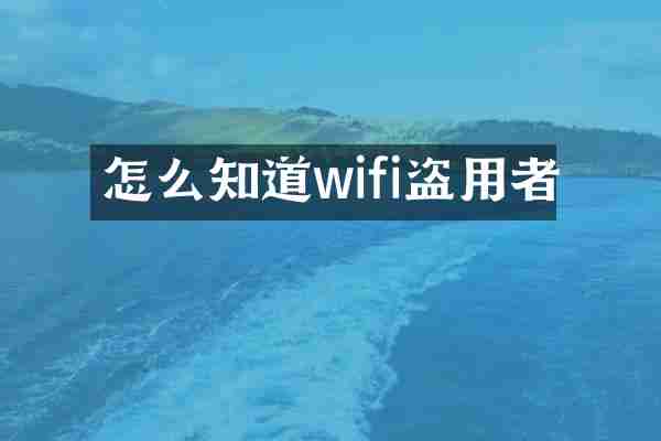 怎么知道wifi盗用者