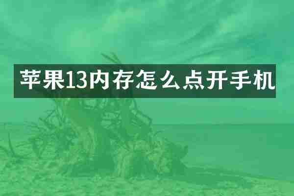 苹果13内存怎么点开手机