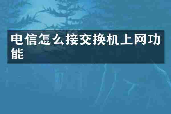电信怎么接交换机上网功能