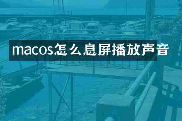 macos怎么息屏播放声音