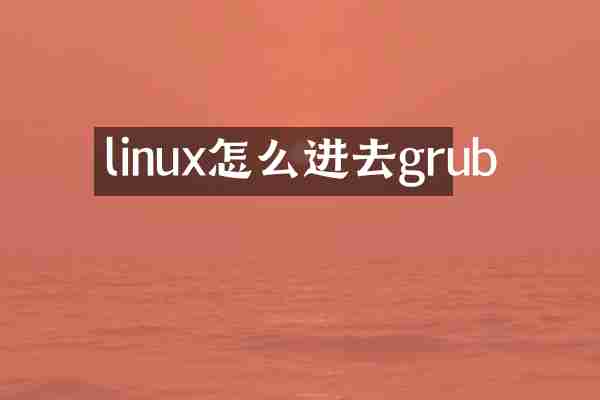 linux怎么进去grub