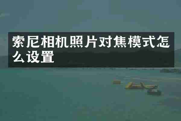 索尼相机照片对焦模式怎么设置