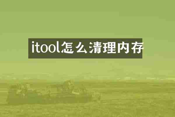 itool怎么清理内存