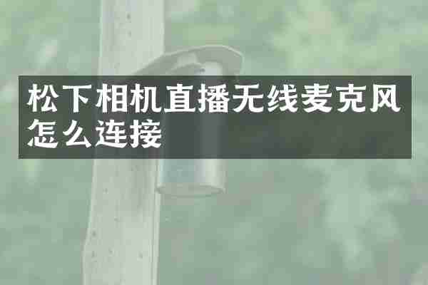 松下相机直播无线麦克风怎么连接