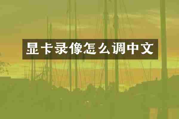 显卡录像怎么调中文